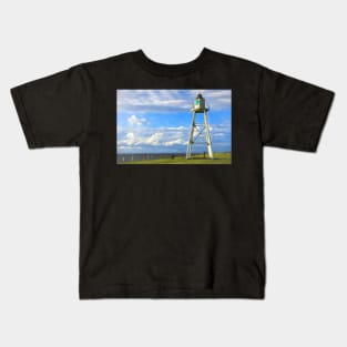 East Cote Lighthouse Silloth Digital Art Kids T-Shirt